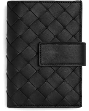 Bottega Veneta Leather Tag Passport Case - Black