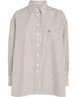 Suzie Kondi Cotton Poplin Stripe Kappa Shirt - White
