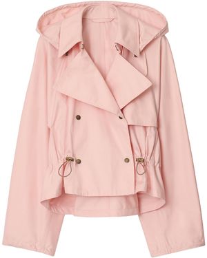 Burberry Gabardine Cropped Trench Coat - Pink