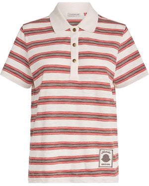 Moncler Cotton Stripe Polo Shirt - Pink