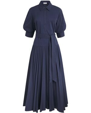 Jonathan Simkhai Poplin Belted Arlo Maxi Dress - Blue