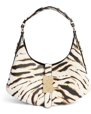 Ganni Small Zebra Kat Shoulder Bag - Natural