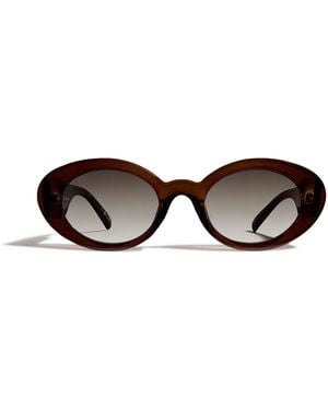 Le Specs Nouveau Vie Oval Sunglasses - Brown
