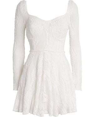 Charo Ruiz Knitted Swirl Mini Dress - White