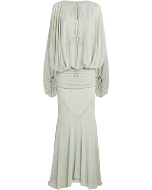 De La Vali Chiffon Eulalia Maxi Dress - White