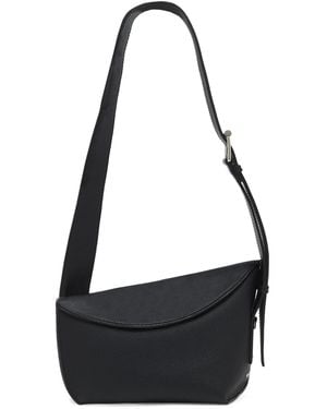 McQueen Large Leather T-Bar Sling Cross-Body Bag - Black