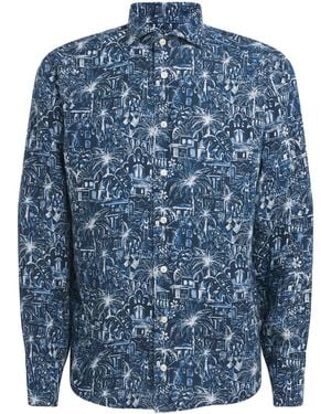 Eton Linen Resort Shirt - Blue