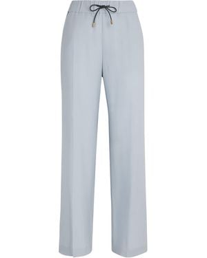 Colombo Kid Cashmere Drawstring Wide-Leg Pants - Blue