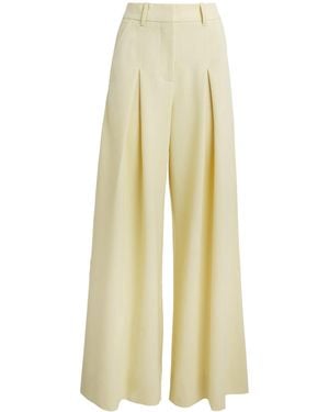 ME+EM Pleated Wide-Leg Trousers - Yellow