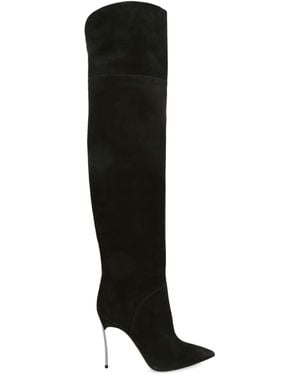 Casadei Suede Blade Over-The-Knee Boots 100 - Black