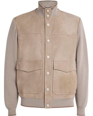 Canali Suede-Front Hybrid Jacket - Natural
