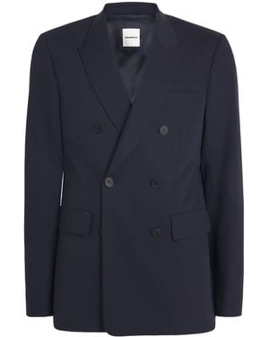 Sandro Virgin Wool New Croise Blazer - Blue