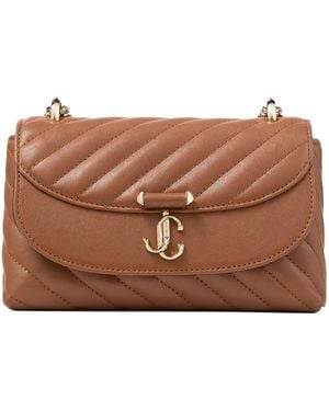 Jimmy Choo Curve Small Biker Leather Quilted Cross-Body Bag - Brown
