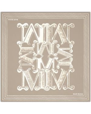 Max Mara Silk Logo Scarf - Metallic
