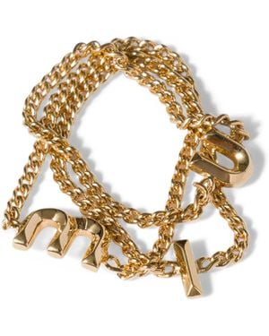 Miu Miu Metal Logo Ring - Metallic