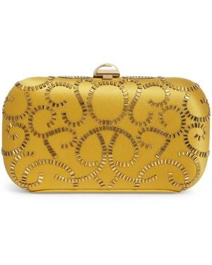 Rodo Satin Embellished Clutch Bag - Yellow