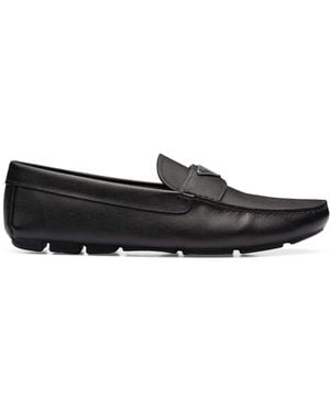 Prada Saffiano Leather Driver Shoes - Black