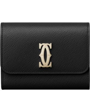 Cartier Mini Leather C De Wallet - Black