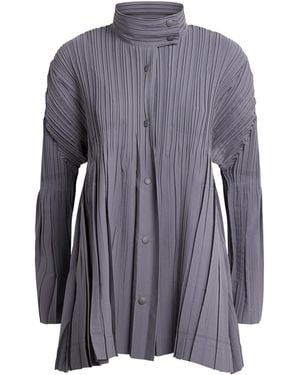 Pleats Please Issey Miyake Pleated Float Coat - Blue