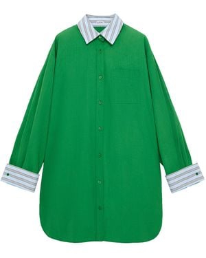 Loewe Layered Mini Shirt Dress - Green