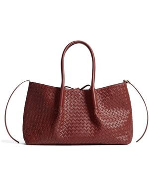 Bottega Veneta Leather Reversible Pinacoteca Tote Bag - Red