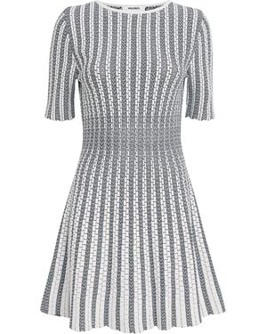 Valentino Knitted Stripe Mini Dress - Grey