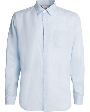 Derek Rose Linen Monaco Shirt - Blue