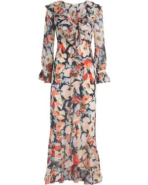 RIXO London Silk Floral Grayce Midi Dress - White