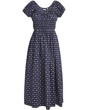 Doen Organic Cotton Quinn Midi Dress - Blue