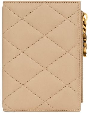 Saint Laurent Matelassé Bifold Wallet - Natural