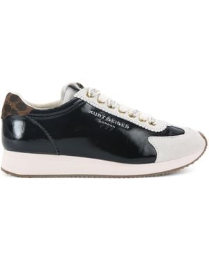 Kurt Geiger Patent Leather Islington Low-Top Sneakers - Black