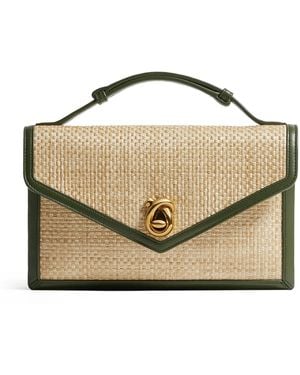 Bottega Veneta Raffia Knot Lock Shoulder Bag - Metallic