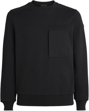 Moncler Cotton Raised-Logo Sweatshirt - Black