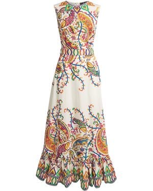 Etro Cotton Paisley Maxi Dress - Metallic