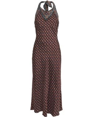 Doen Silk-Blend Halterneck Zilda Midi Dress - Purple