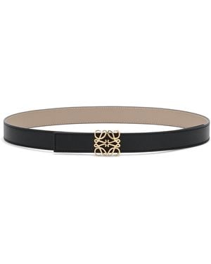 Loewe Leather Reversible Anagram Bombé Belt - White