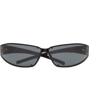 Saint Laurent Metal Sl 963 Wraparound Sunglasses - Gray