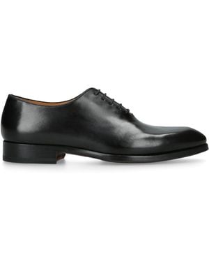 Magnanni Leather Flex Wholecut Oxford Shoes - Black