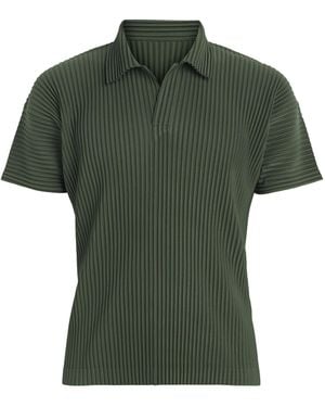 Homme Plissé Issey Miyake Pleated Polo Shirt - Green