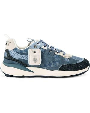 Kurt Geiger Denim-Suede Runner Low-Top Trainers - Blue
