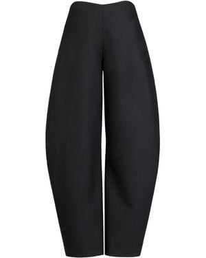 Alaïa Wool Curved-Leg Pants - Blue