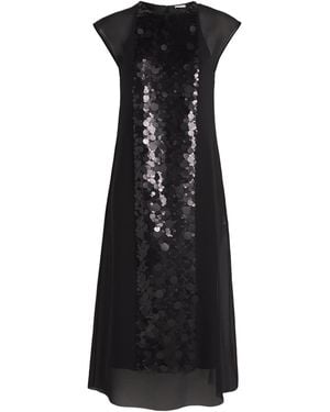 JOSEPH Chiffon Boulle 2-Piece Midi Dress - Black