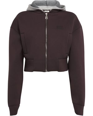 Sandro Hooded Bomber Jacket - Brown