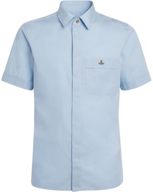 Vivienne Westwood Cotton Poplin Orb Short-Sleeve Shirt - Blue
