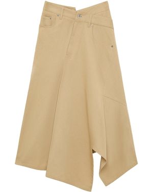 Loewe Cotton Asymmetric Midi Skirt - Natural