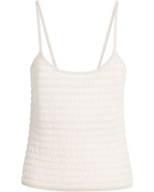 Barrie Cashmere-Cotton Tank Top - White