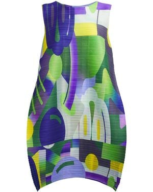 Pleats Please Issey Miyake Pleated Playground Tunic Top - Green