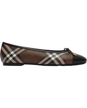 Burberry Check Canvas Highgate Ballet Flats - Brown