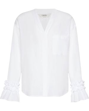Max Mara Ruffle-Trim Shirt - White