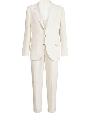 Brunello Cucinelli Silk-Linen-Wool 2-Piece Suit - White
